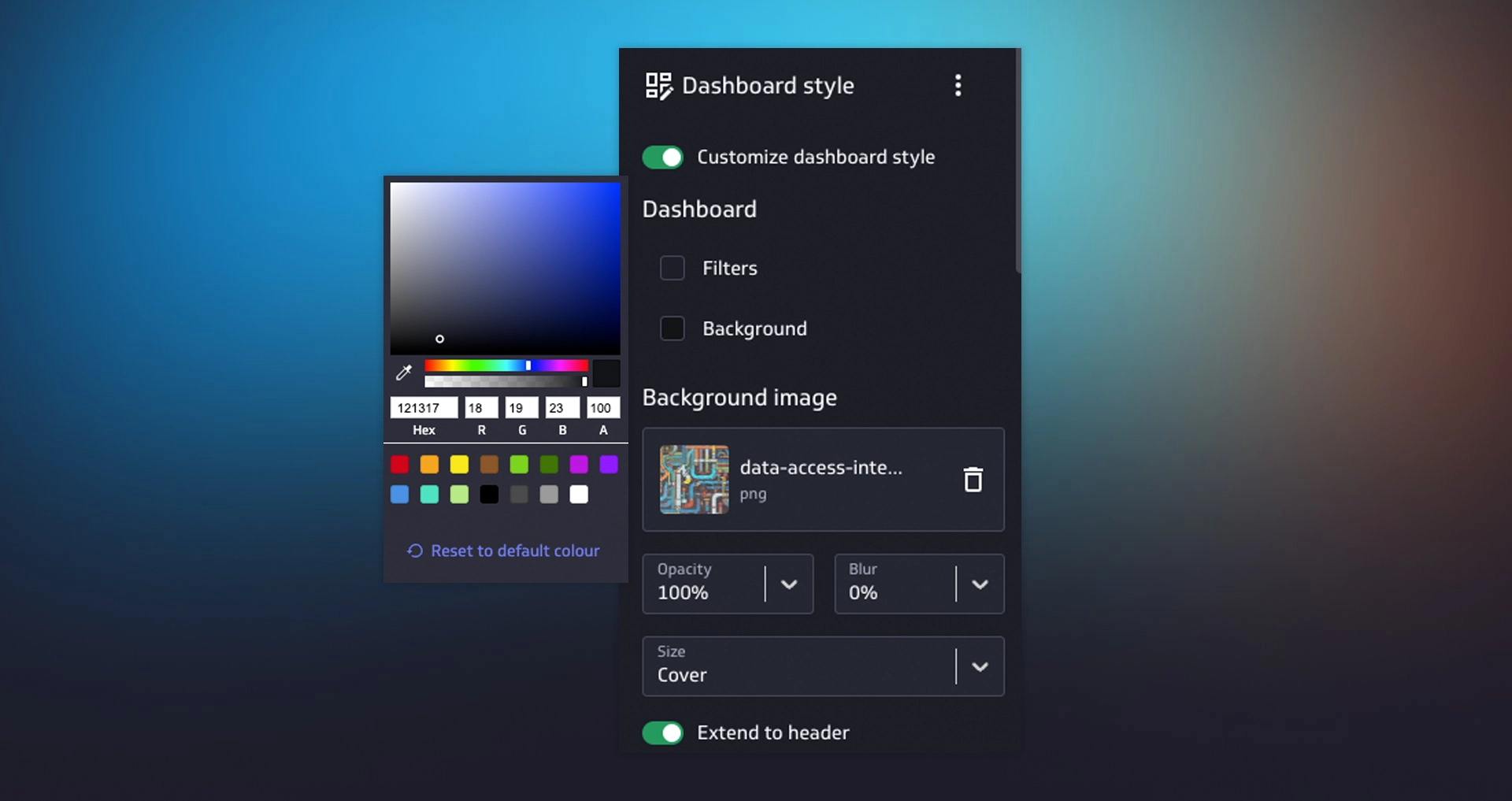 Whats New Dashboard Background Colour