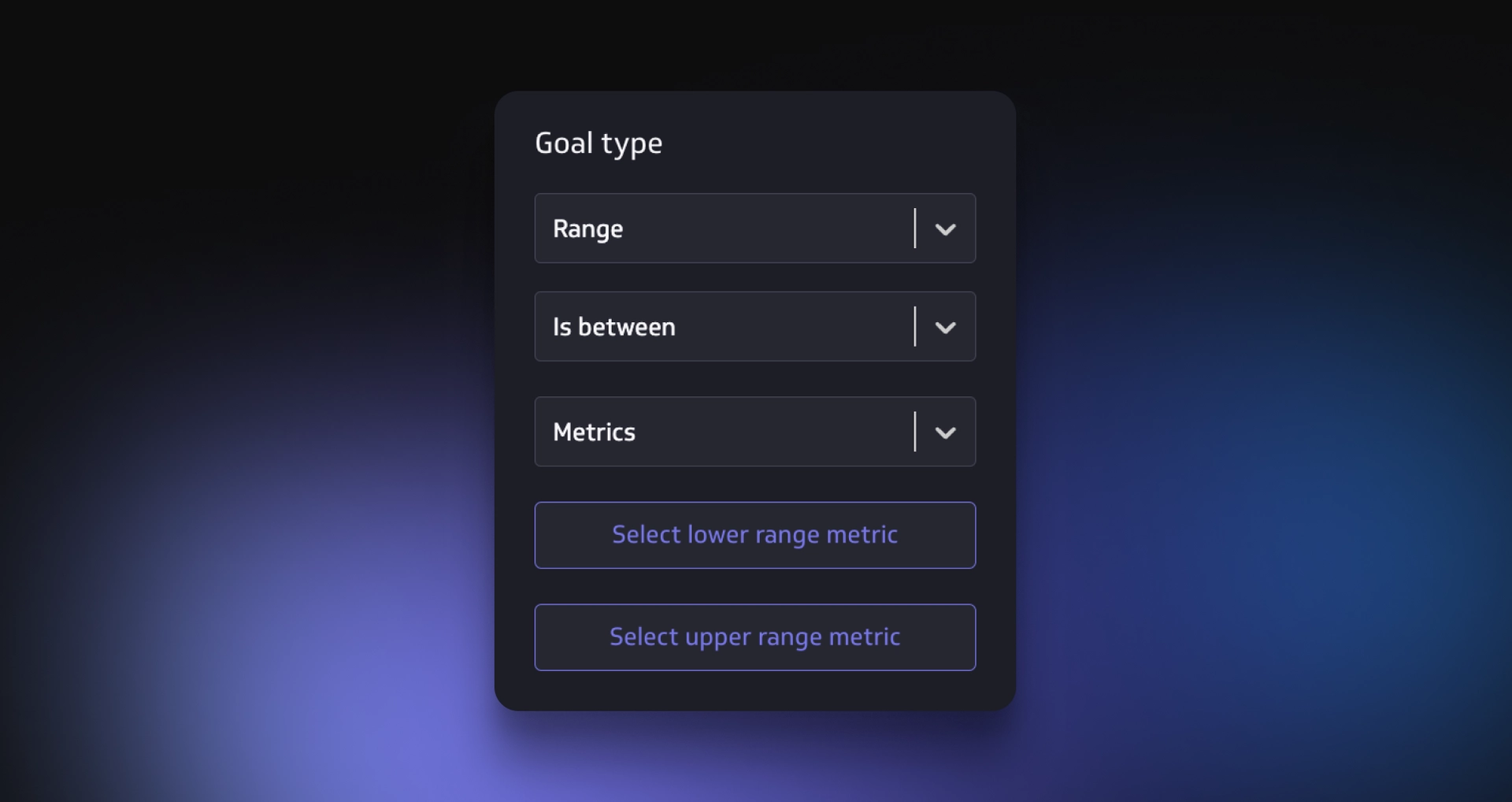 Goal Using Other Metric